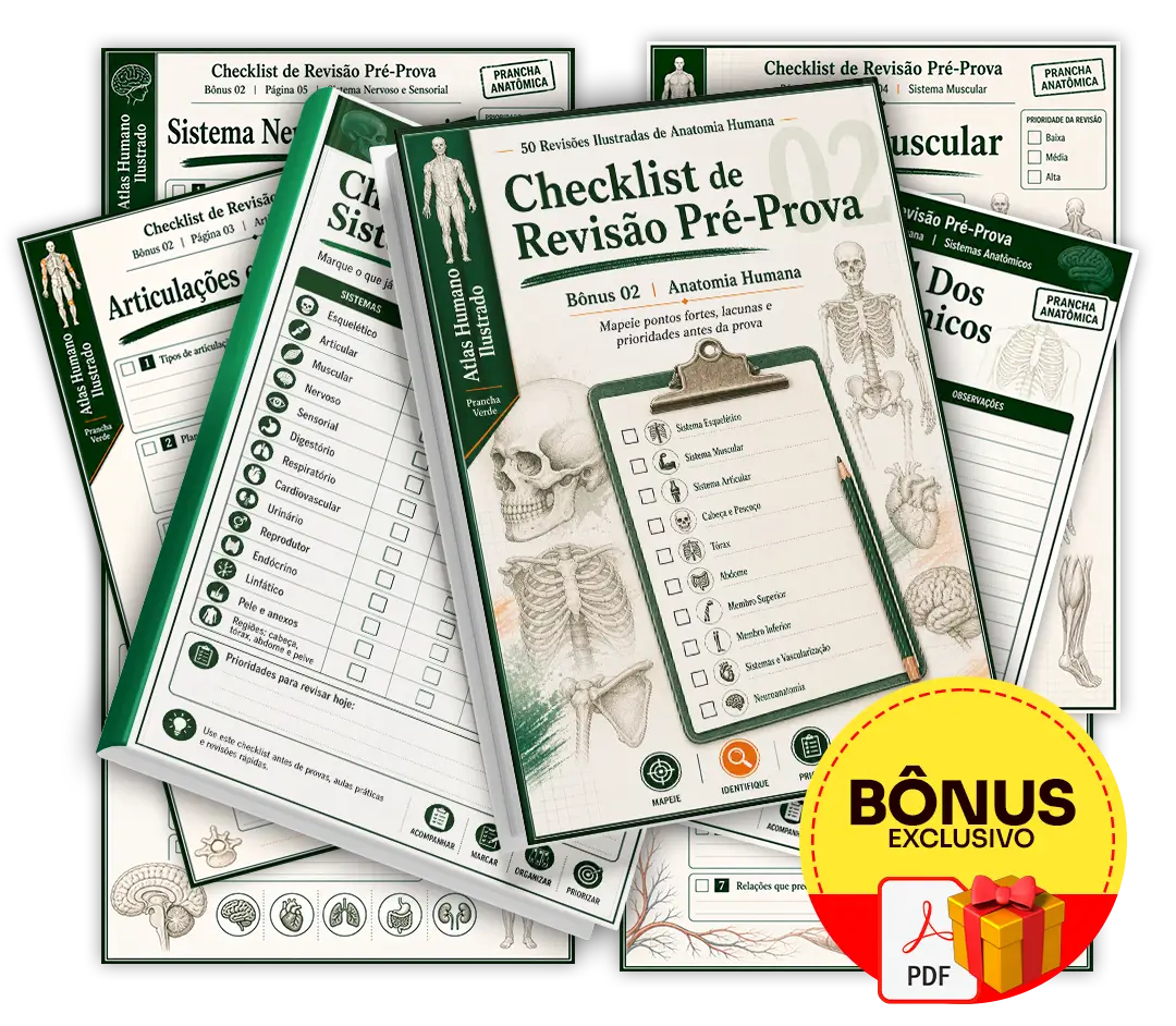 Mockup do bônus Checklist de Revisão Pré-Prova