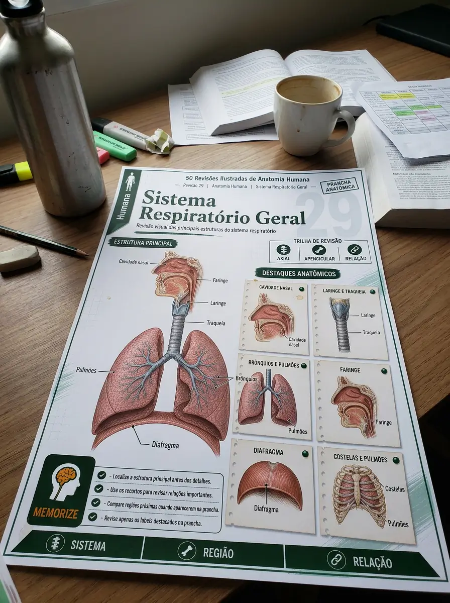 Estudante usando revisão ilustrada de Anatomia Humana 3