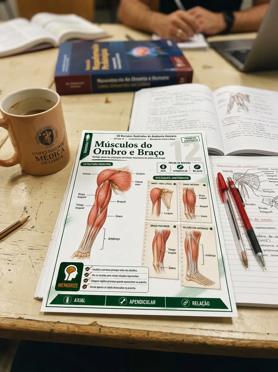 Estudante usando revisão ilustrada de Anatomia Humana 4